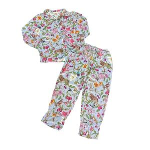 Fable England Botanical Animal Print Pajama Set Blue Tree of Life Shakespeare S